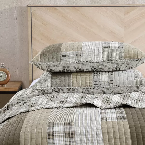 imageEddie Bauer King Quilt Set Cotton Reversible Bedding Set All Season Lodge Home Dcor Fairview Orange KingBeigeKhakiIvory