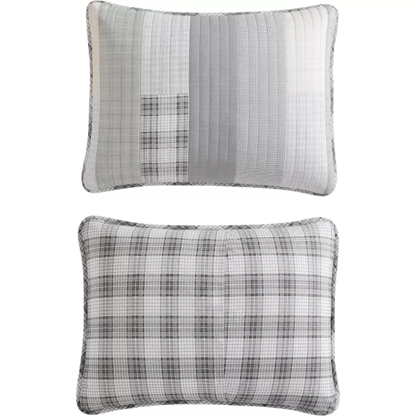 imageEddie Bauer King Quilt Set Cotton Reversible Bedding Set All Season Lodge Home Dcor Fairview Orange KingFairview GreyIvory