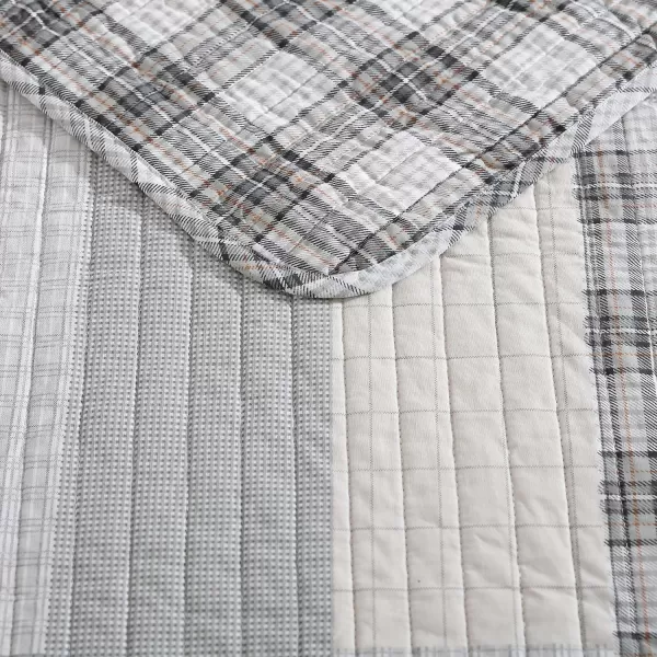 imageEddie Bauer King Quilt Set Cotton Reversible Bedding Set All Season Lodge Home Dcor Fairview Orange KingFairview GreyIvory
