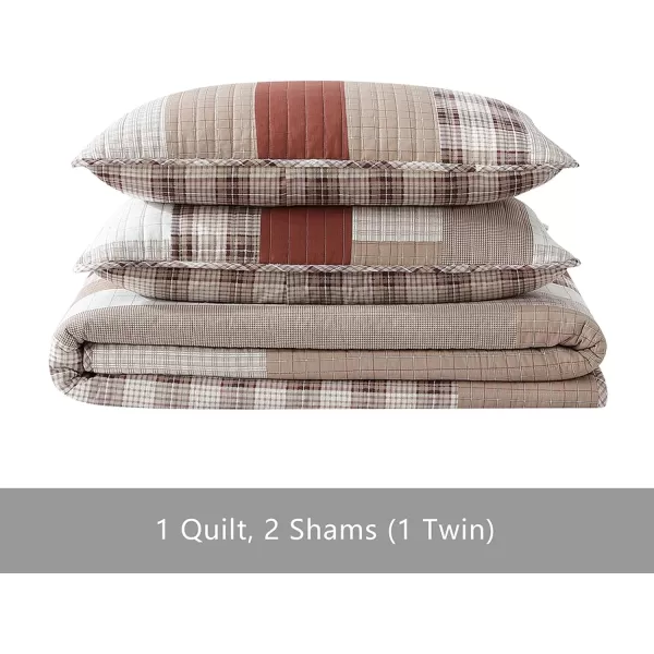 imageEddie Bauer King Quilt Set Cotton Reversible Bedding Set All Season Lodge Home Dcor Fairview Orange KingOrangeIvory