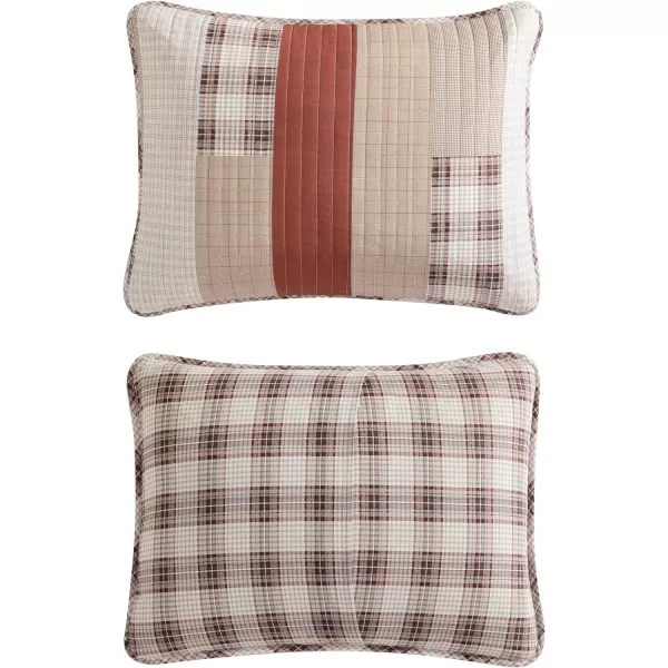 imageEddie Bauer King Quilt Set Cotton Reversible Bedding Set All Season Lodge Home Dcor Fairview Orange KingOrangeIvory