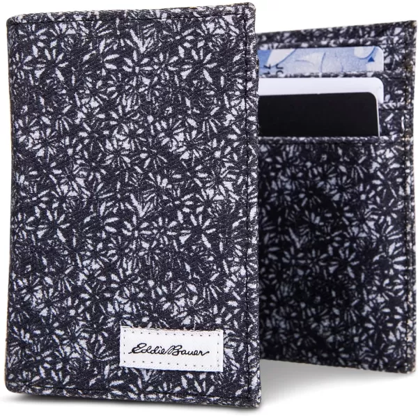 imageEddie Bauer Men Signature Trifold Wallet Available Cotton Canvas Or Ripstop NylonCanvas Print  Blue