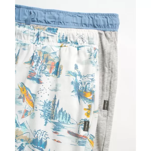 imageEddie Bauer Mens 2 Pack Lounge Shorts  Pajama Bottoms Casual Drawstring Shorts with Pockets for MenCombo 3