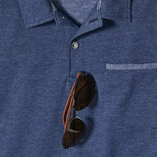 imageEddie Bauer Mens Adventurer ShortSleeve Polo ShirtRegular Medium Indigo