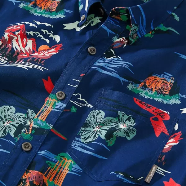 imageEddie Bauer Mens Baja ShortSleeve Shirt  PrintRegular Atlantic
