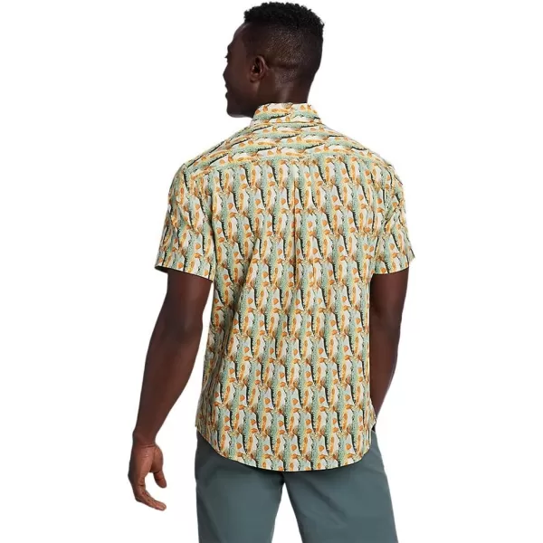 imageEddie Bauer Mens Baja ShortSleeve Shirt  PrintRegular Bottle Green