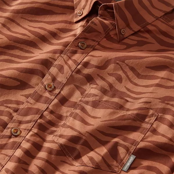 imageEddie Bauer Mens Baja ShortSleeve Shirt  PrintRegular Cocoa