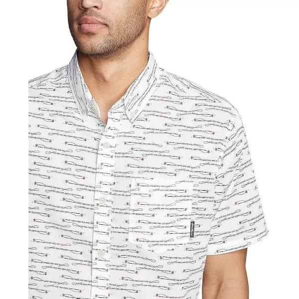 imageEddie Bauer Mens Baja ShortSleeve Shirt  PrintRegular Cocoa
