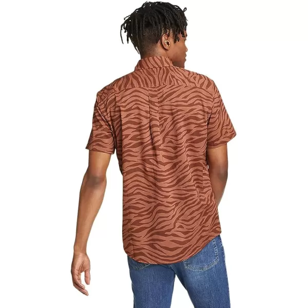 imageEddie Bauer Mens Baja ShortSleeve Shirt  PrintRegular Cocoa