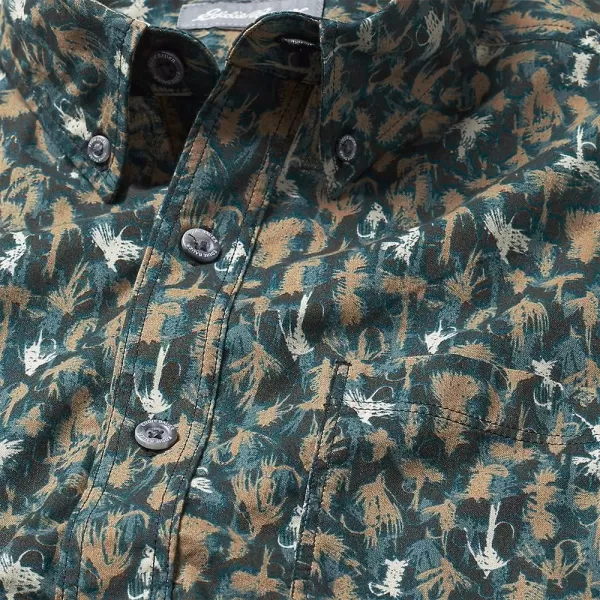 imageEddie Bauer Mens Baja ShortSleeve Shirt  PrintRegular Evergreen