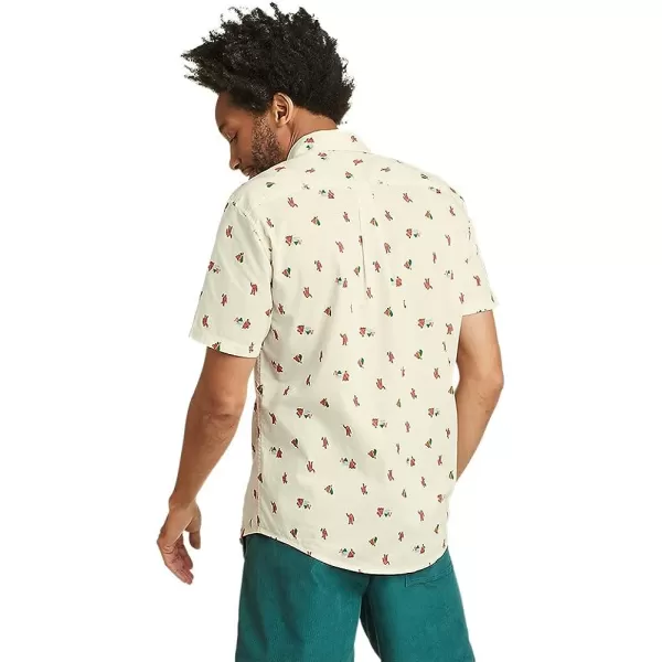 imageEddie Bauer Mens Baja ShortSleeve Shirt  PrintRegular Ivory