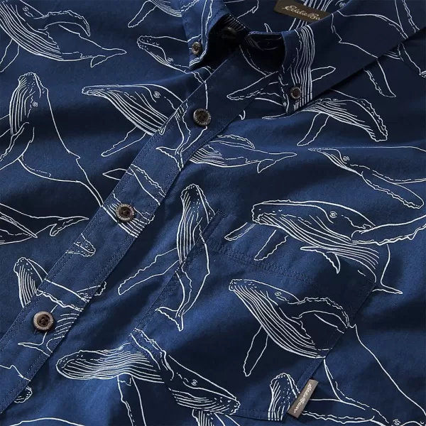 imageEddie Bauer Mens Baja ShortSleeve Shirt  PrintRegular Marina