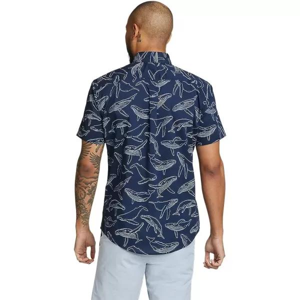 imageEddie Bauer Mens Baja ShortSleeve Shirt  PrintRegular Marina