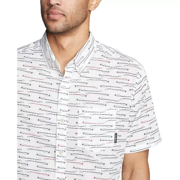 imageEddie Bauer Mens Baja ShortSleeve Shirt  PrintRegular Navy