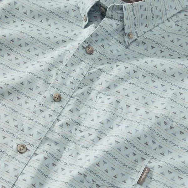 imageEddie Bauer Mens Baja ShortSleeve Shirt  PrintRegular Slate Blue