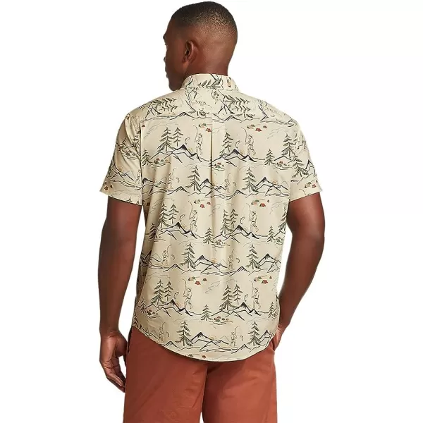 imageEddie Bauer Mens Baja ShortSleeve Shirt  PrintTall Ecru