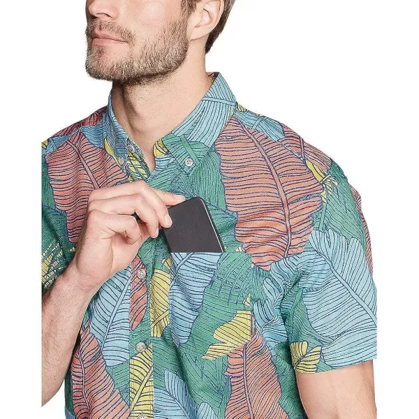 imageEddie Bauer Mens Baja ShortSleeve Shirt  PrintTall Slate Blue