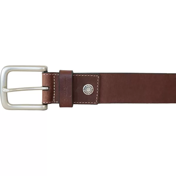 imageEddie Bauer Mens Bridle Leather Belt with Antique Nickel BuckleBrown