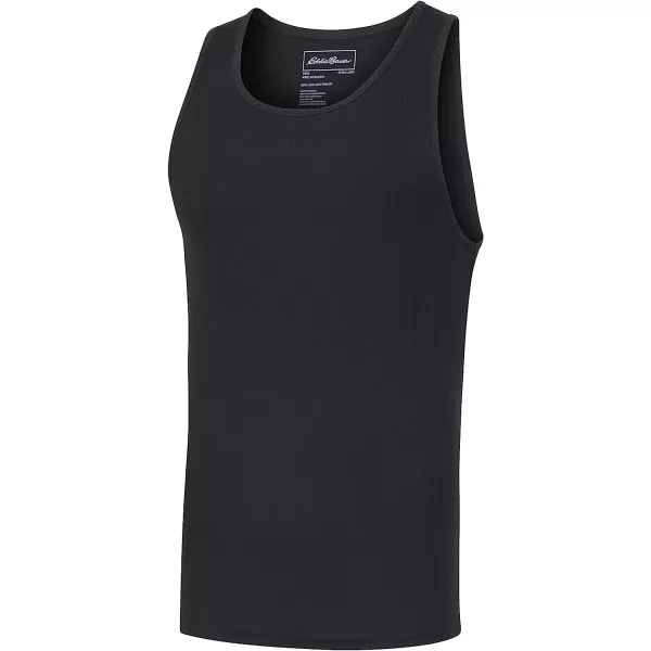 imageEddie Bauer Mens Classic Casual Basic Cotton Tank Top Sleeveless TShirt Perfect for Athletic Lightweight Workout 3PackHeather GreyBlackWhite