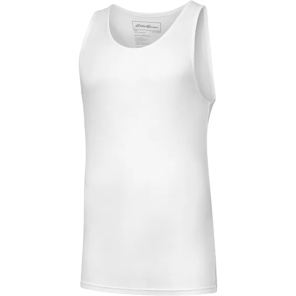 imageEddie Bauer Mens Classic Casual Basic Cotton Tank Top Sleeveless TShirt Perfect for Athletic Lightweight Workout 3PackWhite