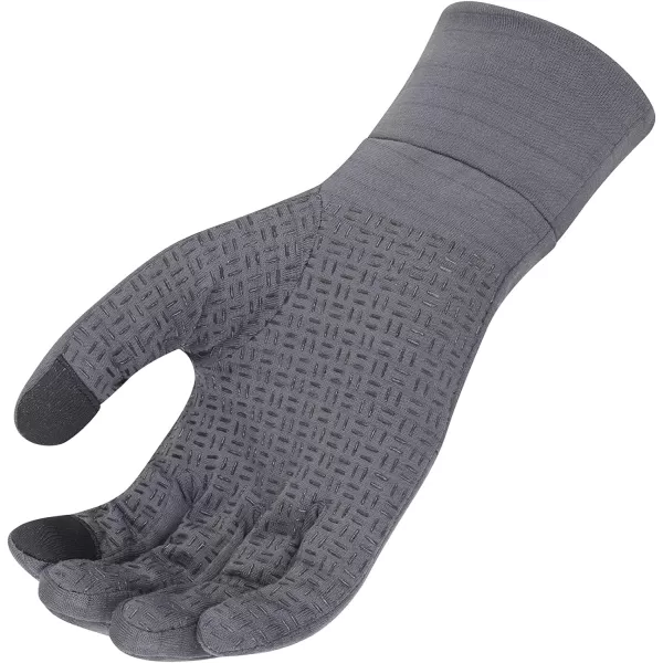 imageEddie Bauer Mens Cold Weather Performance Glove Liners Multiple Sizes Multiple ColorsGrid Fleece Ash Grey