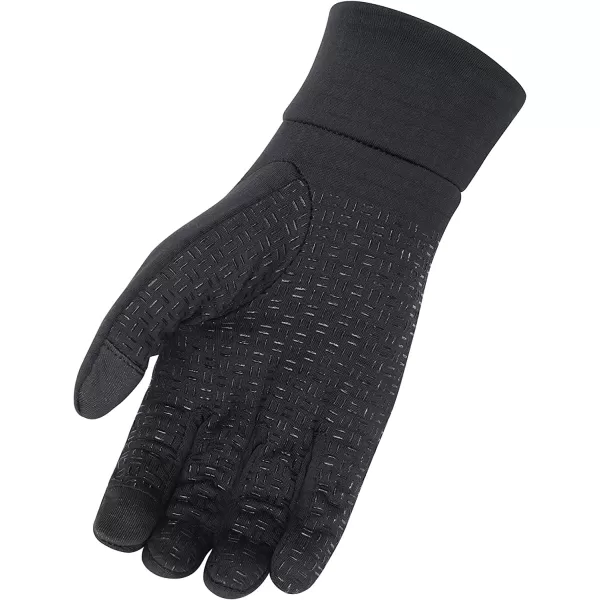 imageEddie Bauer Mens Cold Weather Performance Glove Liners Multiple Sizes Multiple ColorsGrid Fleece Black
