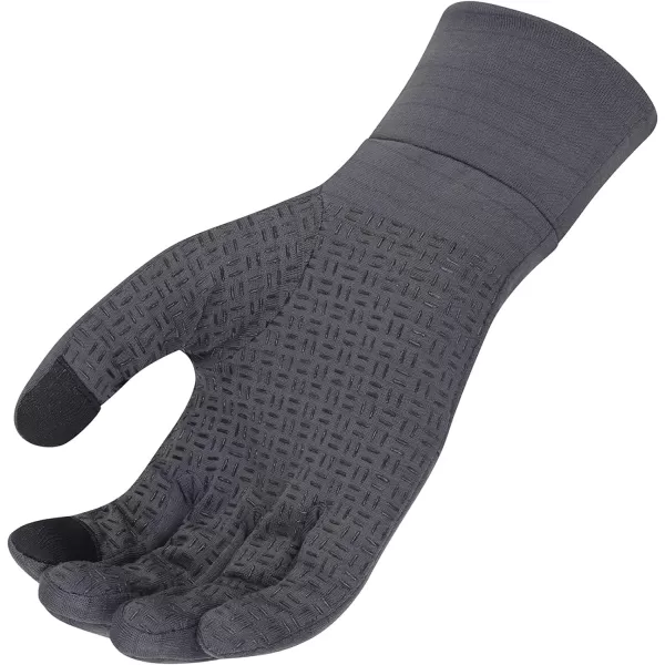 imageEddie Bauer Mens Cold Weather Performance Glove Liners Multiple Sizes Multiple ColorsGrid Fleece Dark Grey