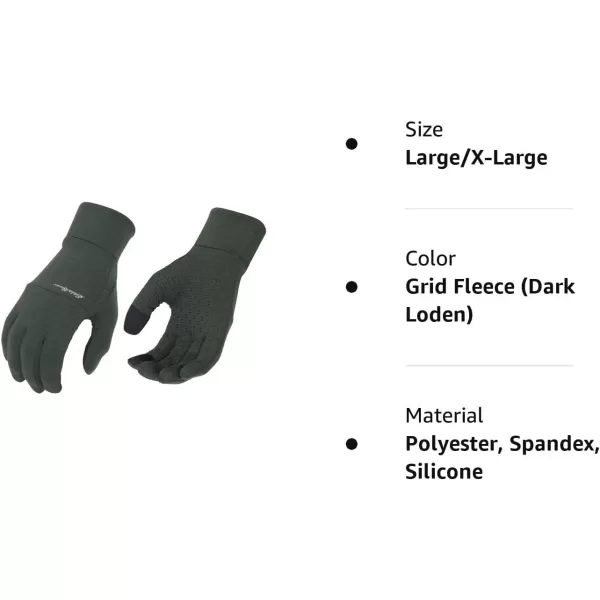 imageEddie Bauer Mens Cold Weather Performance Glove Liners Multiple Sizes Multiple ColorsGrid Fleece Dark Loden