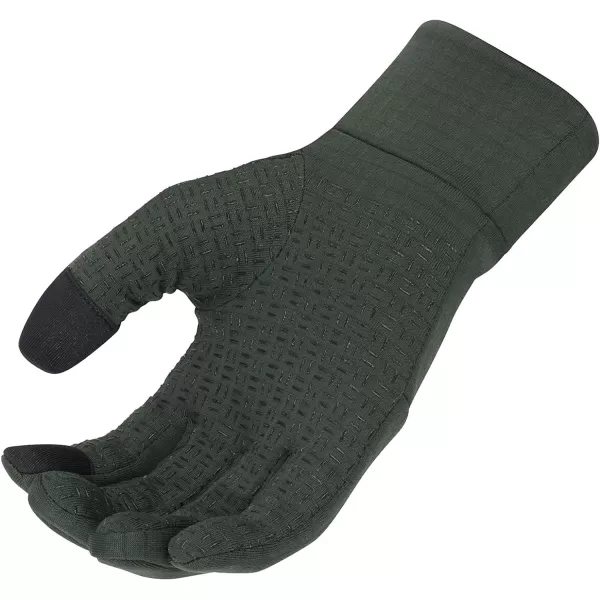 imageEddie Bauer Mens Cold Weather Performance Glove Liners Multiple Sizes Multiple ColorsGrid Fleece Dark Loden