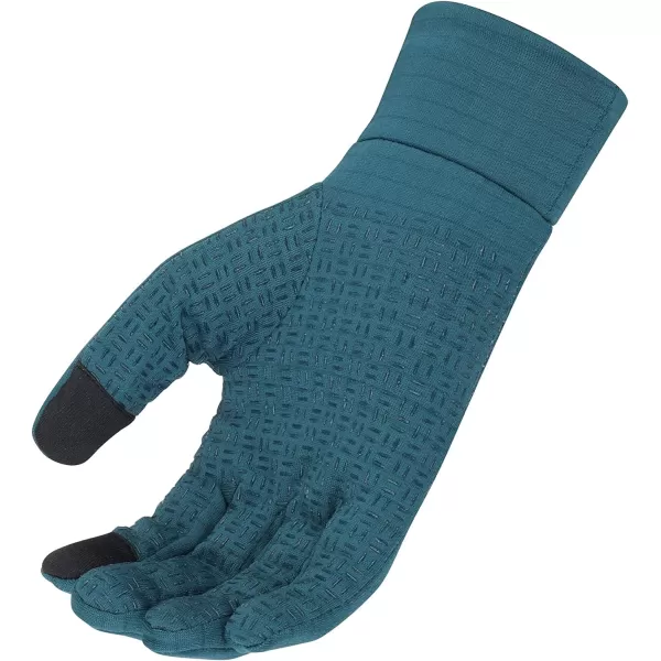 imageEddie Bauer Mens Cold Weather Performance Glove Liners Multiple Sizes Multiple ColorsGrid Fleece Dark Teal