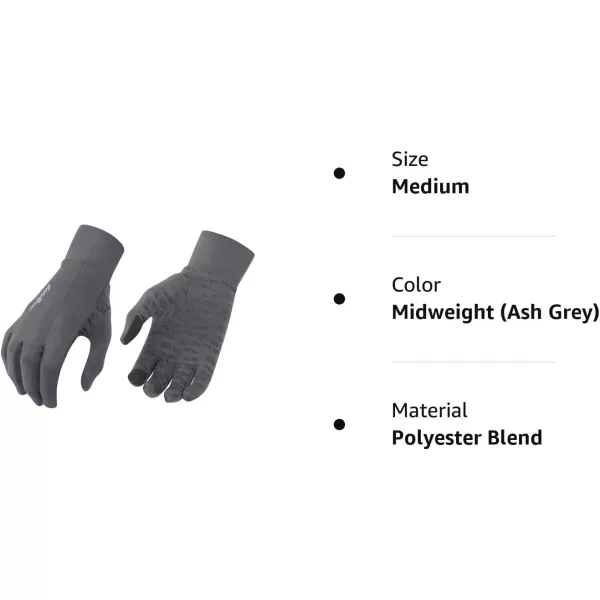 imageEddie Bauer Mens Cold Weather Performance Glove Liners Multiple Sizes Multiple ColorsMidweight Ash Grey