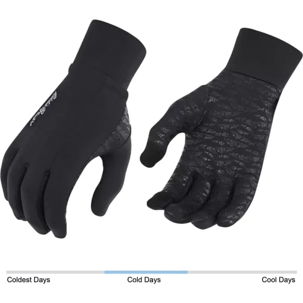 imageEddie Bauer Mens Cold Weather Performance Glove Liners Multiple Sizes Multiple ColorsMidweight Black