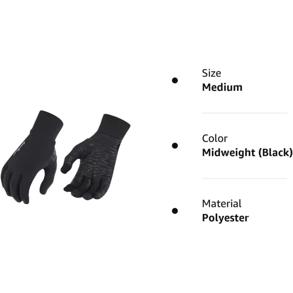 imageEddie Bauer Mens Cold Weather Performance Glove Liners Multiple Sizes Multiple ColorsMidweight Black