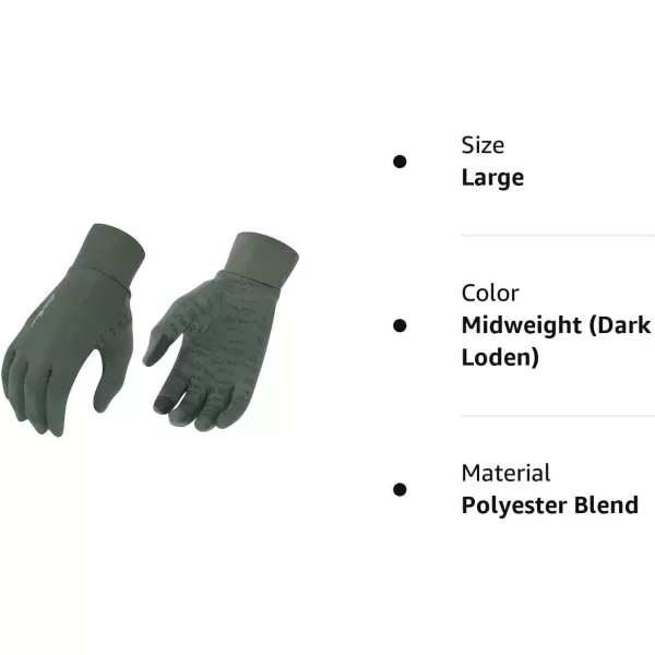 imageEddie Bauer Mens Cold Weather Performance Glove Liners Multiple Sizes Multiple ColorsMidweight Dark Loden