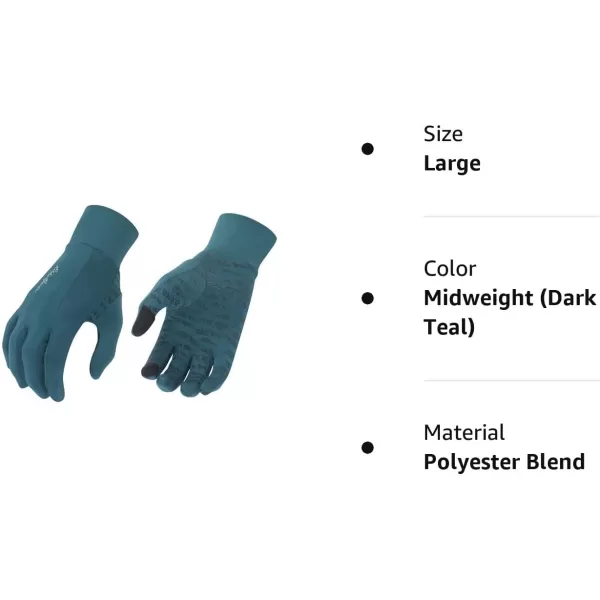 imageEddie Bauer Mens Cold Weather Performance Glove Liners Multiple Sizes Multiple ColorsMidweight Dark Teal