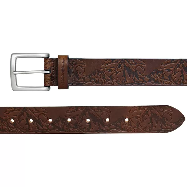 imageEddie Bauer Mens Debossed Live Your Adventure Leather BeltTan