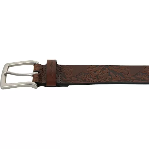 imageEddie Bauer Mens Debossed Live Your Adventure Leather BeltTan