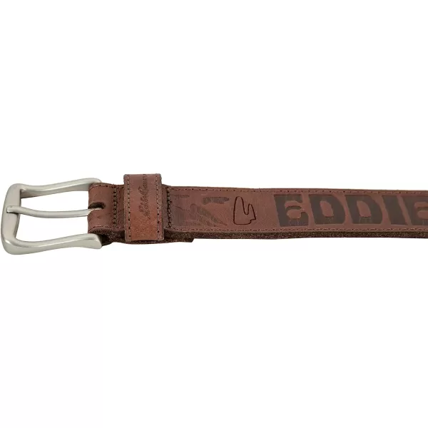 imageEddie Bauer Mens Debossed Logo Leather Belt with Reinforced HolesTan