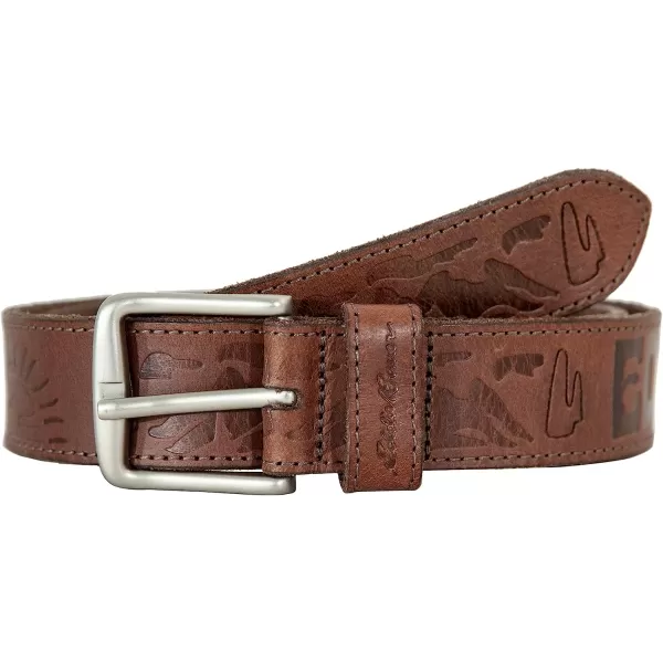 imageEddie Bauer Mens Debossed Logo Leather Belt with Reinforced HolesTan