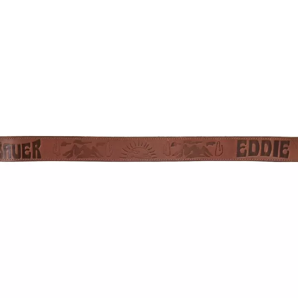 imageEddie Bauer Mens Debossed Logo Leather Belt with Reinforced HolesTan