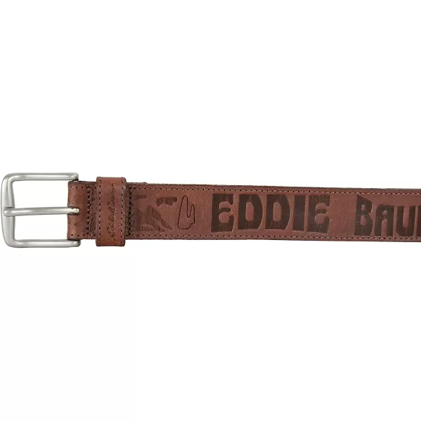 imageEddie Bauer Mens Debossed Logo Leather Belt with Reinforced HolesTan