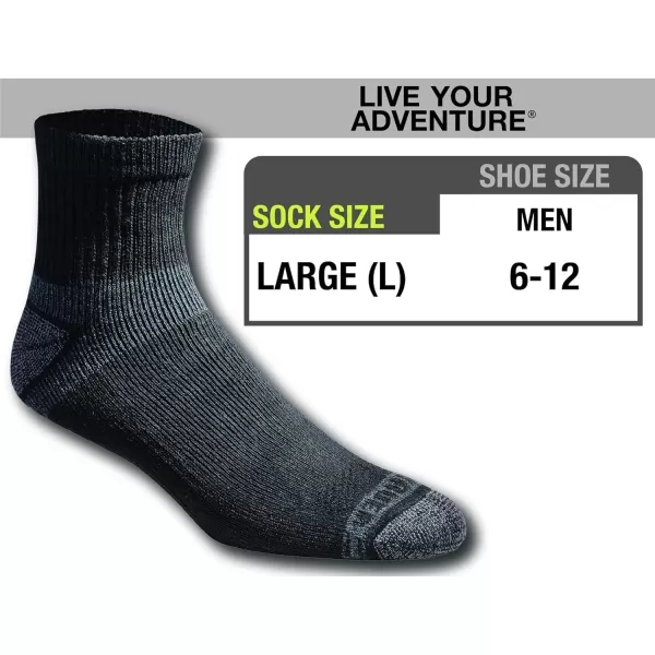 imageEddie Bauer Mens Dura Dri Moisture Control 6Pair Quarter SocksBlack 6 Pairs