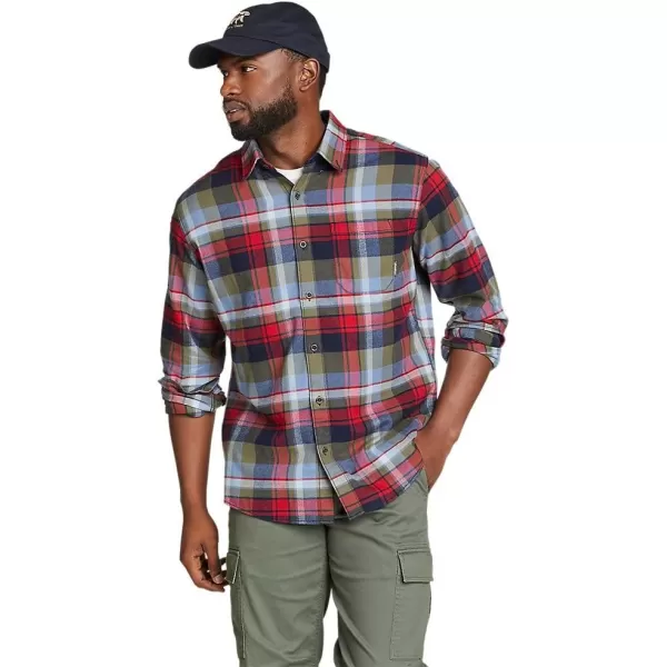 imageEddie Bauer Mens Eddies Favorite Classic Fit Flannel Shirt  PlaidAtlantic