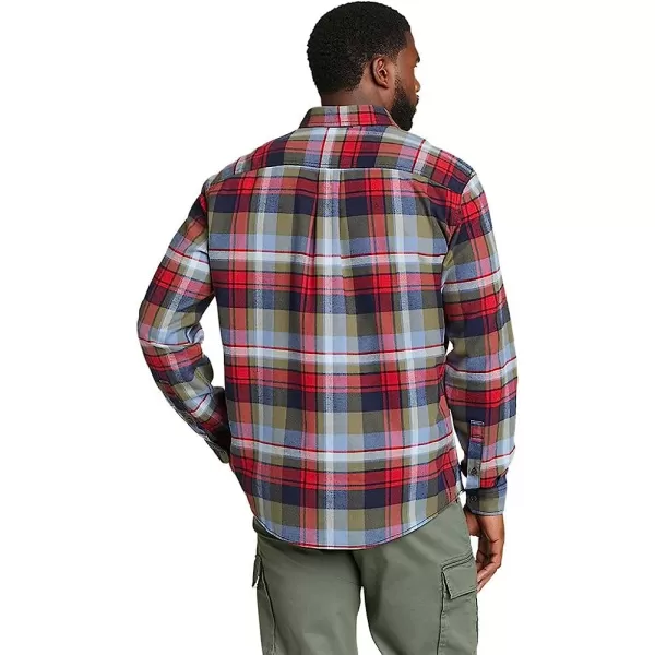 imageEddie Bauer Mens Eddies Favorite Classic Fit Flannel Shirt  PlaidRegular Atlantic