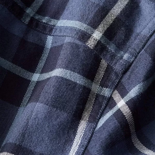 imageEddie Bauer Mens Eddies Favorite Classic Fit Flannel Shirt  PlaidRegular Cadet
