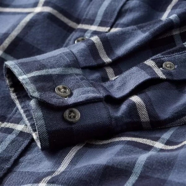 imageEddie Bauer Mens Eddies Favorite Classic Fit Flannel Shirt  PlaidRegular Cadet