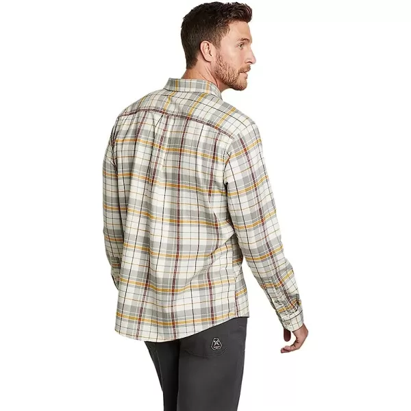 imageEddie Bauer Mens Eddies Favorite Flannel Relaxed Fit Shirt  PlaidTall Vintage Gray
