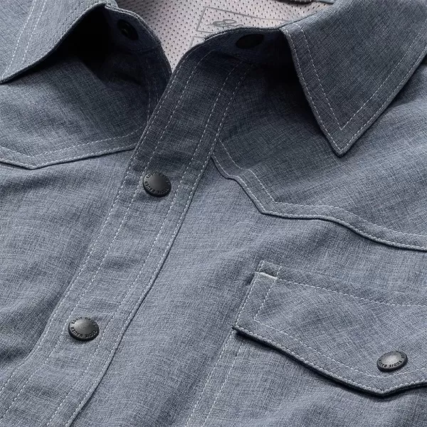 imageEddie Bauer Mens Front Range LongSleeve Chambray ShirtTall Medium Indigo
