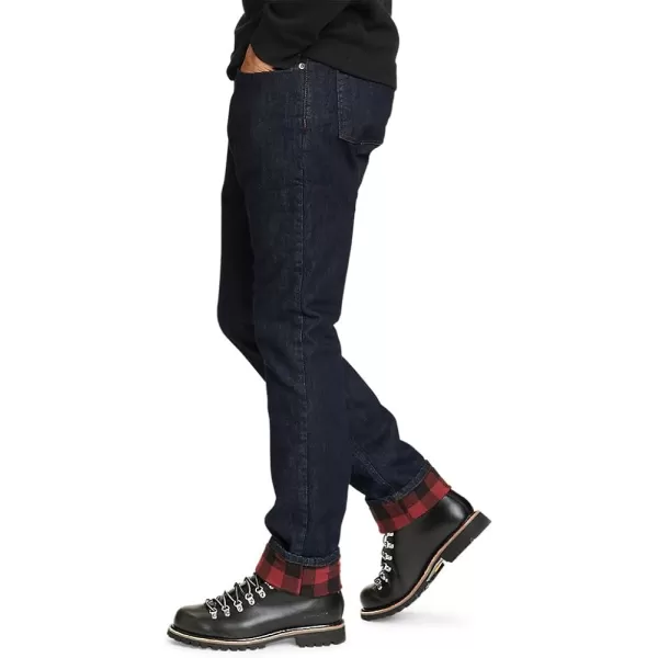 imageEddie Bauer Mens H2Low Flex FlannelLined JeansRegular Deep Rinse