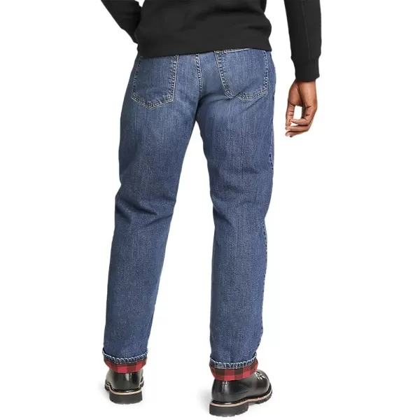 imageEddie Bauer Mens H2Low Flex FlannelLined JeansRegular Dk Meridian